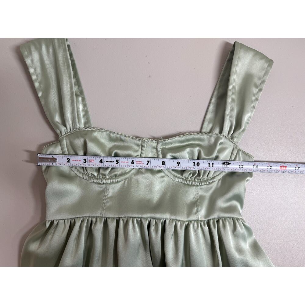 WeWoreWhat Sage Green Satin High-Low Maxi Dress - Picture 8 of 15